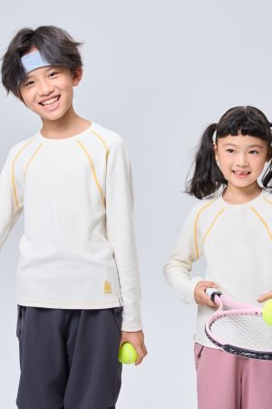 Warm Ginger Color Block Breathable Mesh Thermal Top