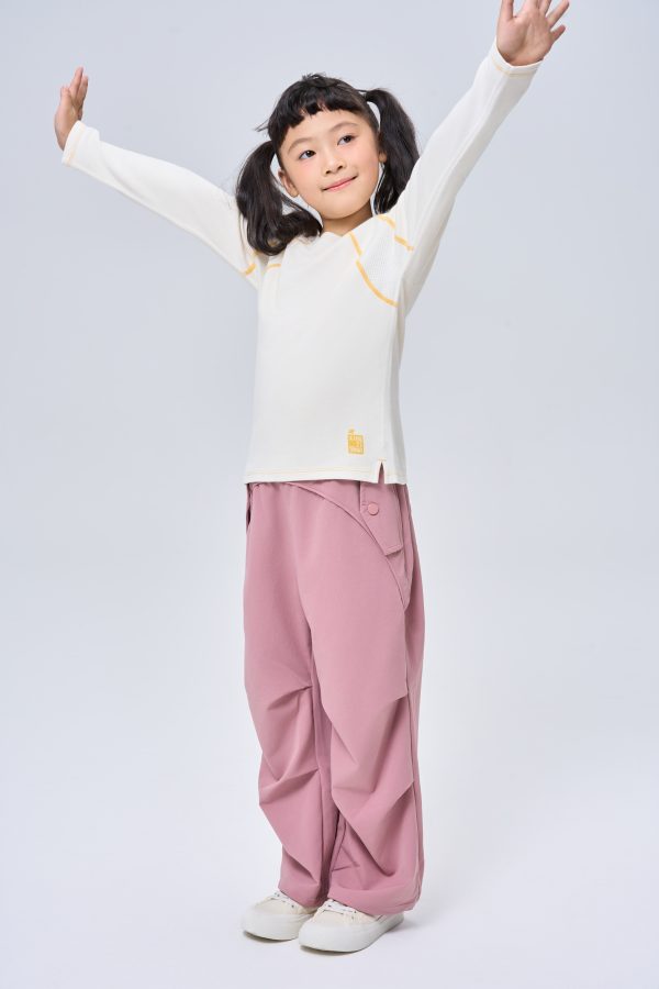 Warm Ginger Color Block Breathable Mesh Thermal Top - Image 2